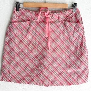Vintage Y2K Carolina Blues Pink Plaid Skort Preppy Soft Girl Sz 6